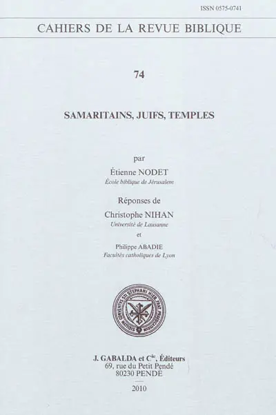 Samaritains, Juifs, temples