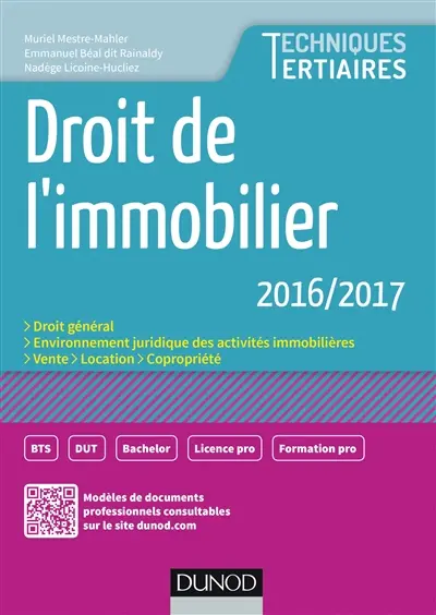 Droit de l'immobilier 2016-2017