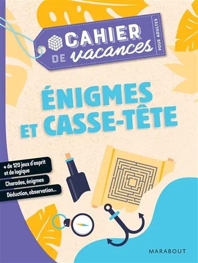 Enigmes et casse-tête : cahier de vacances pour adultes