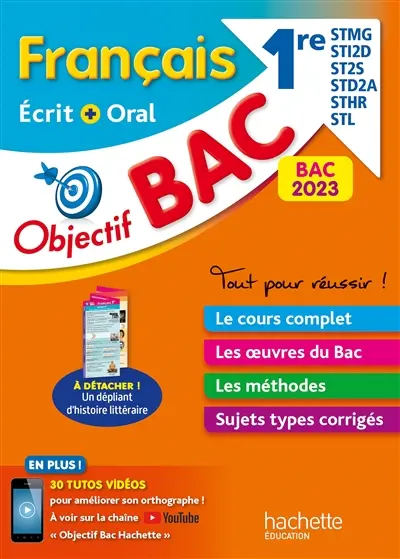 Français écrit + oral 1re STMG, STI2D, ST2S, STD2A, STHR, STL : bac 2023