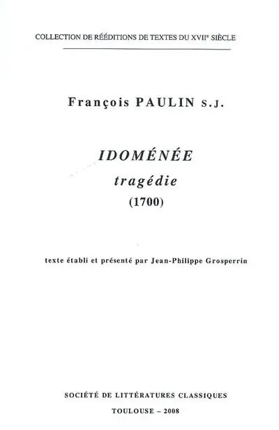 Idoménée, tragédie (1700)