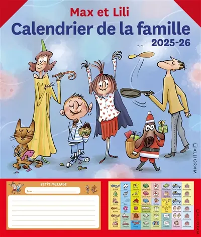 Calendrier de la famille : Max et Lili : 2025-2026