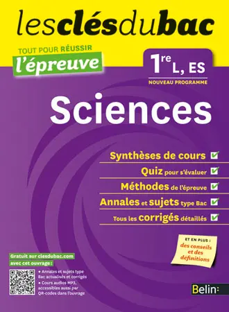 Sciences 1re L, ES : nouveau programme
