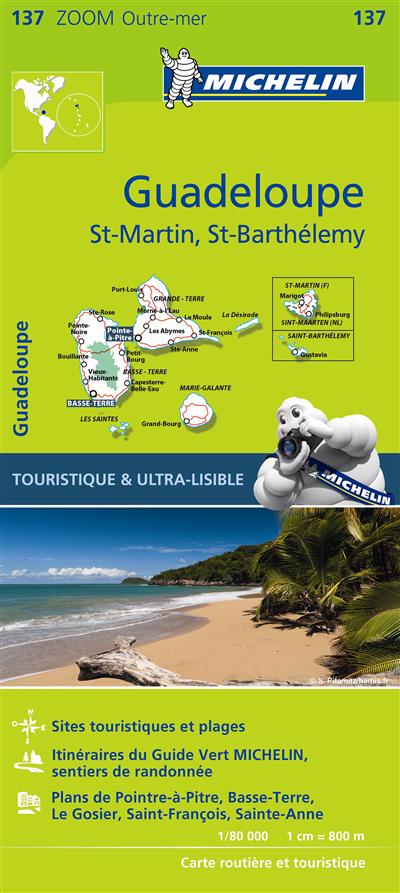 CARTE ZOOM GUADELOUPE - ST-MARTIN - ST-BARTHELEMY