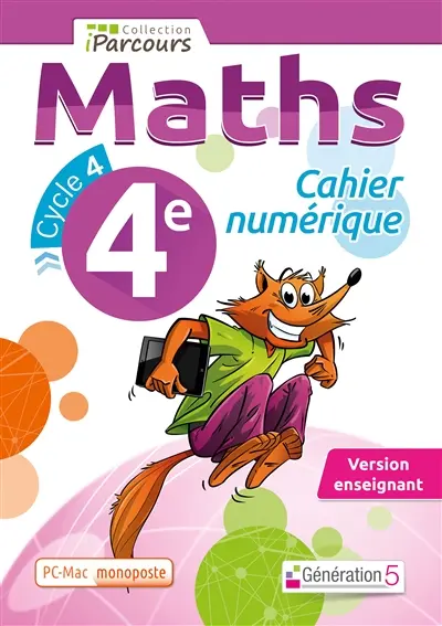 Cahier numérique : maths 4e : version site-réseau