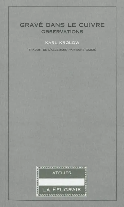 Gravé dans le cuivre : observations