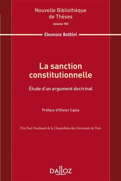 La sanction constitutionnelle : étude d'un argument doctrinal