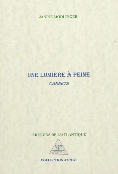 Une lumière à peine : carnets