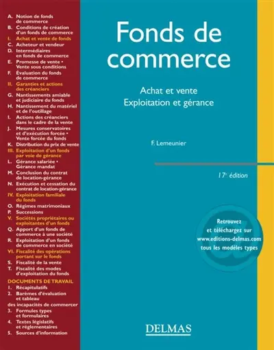Fonds de commerce : achat et vente, exploitation et gérance