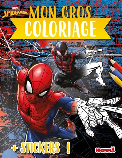 Marvel Spider-Man : Mon gros coloriage + stickers ! (Spider-Man et Kid Arachnid)