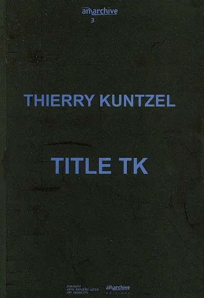 Title TK : notes 1974-1992