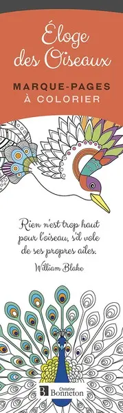 Eloge des oiseaux : marque-pages à colorier