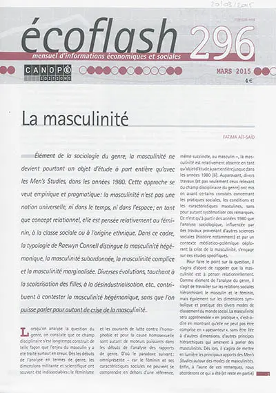 Ecoflash, n° 296. La masculinité