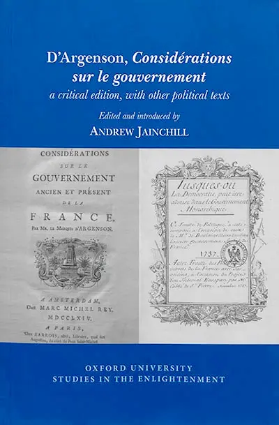 Considérations sur le gouvernement : a critical edition, with other political texts