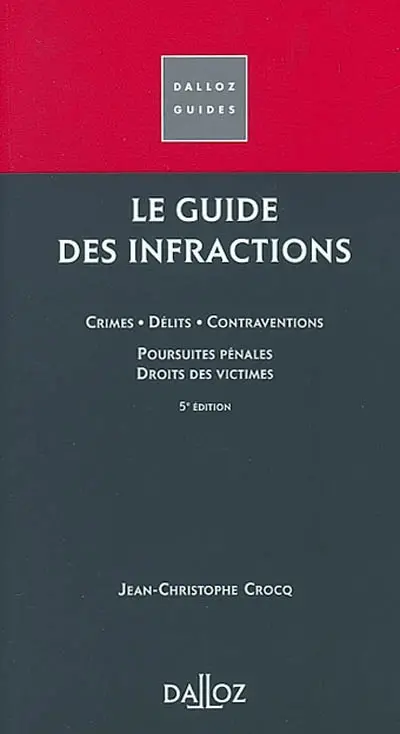Le guide des infractions : crimes, délits, contraventions, poursuites pénales, droits des victimes