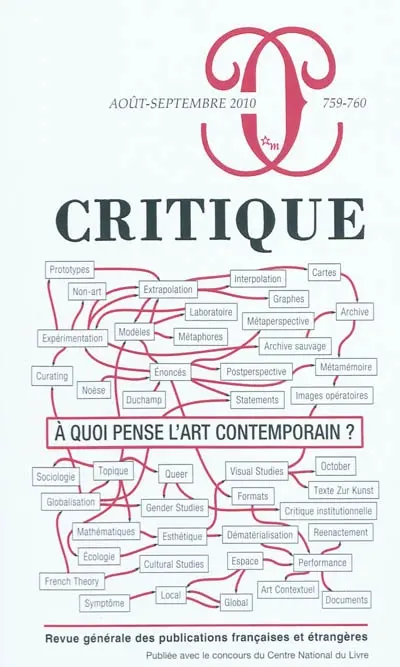 Critique, n° 759-760. A quoi pense l'art contemporain ?