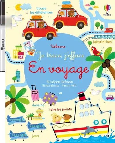 En voyage : Je trace, j'efface : Dès 3 ans