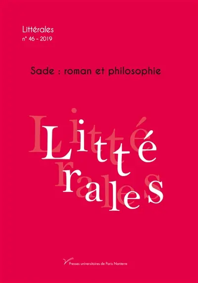 Littérales, n° 46. Sade : roman et philosophie