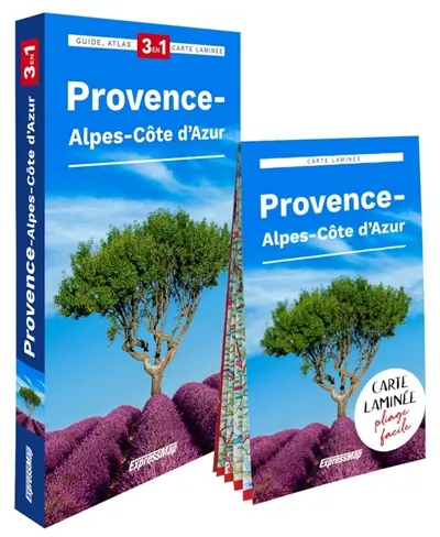 Provence-Alpes-Côte d'Azur : 3 en 1 : guide, atlas, carte laminée