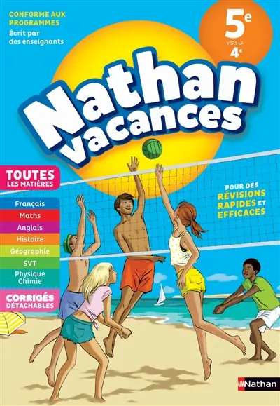 Nathan vacances, 5e vers la 4e : toutes les matières
