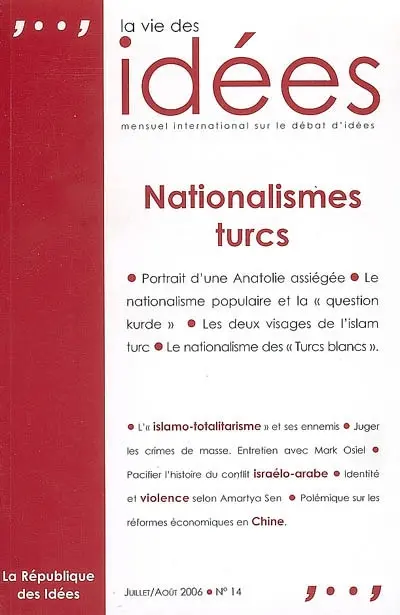 Vie des idées (La), n° 14. Nationalismes turcs