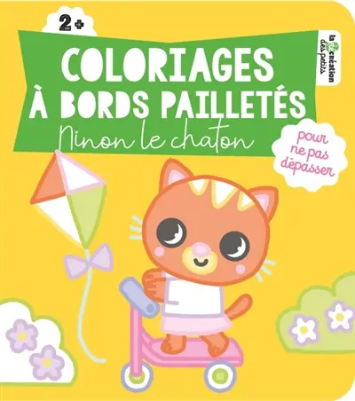 Coloriages à bords pailletés : Ninon le chaton