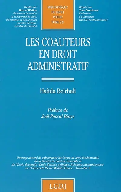 Les coauteurs en droit administratif