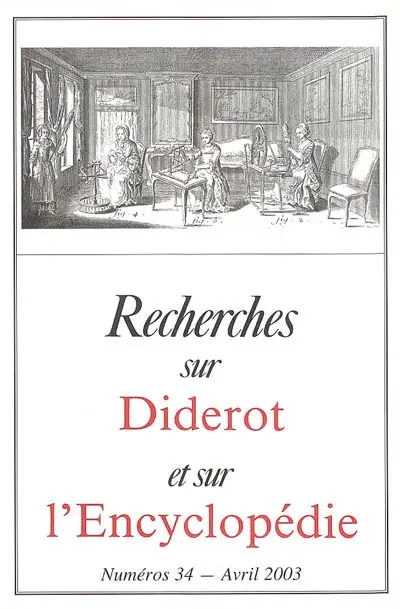 Recherches sur Diderot et sur l'Encyclopédie, n° 34