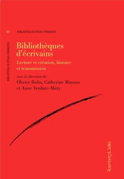 Bibliothèques d'écrivains : lecture et création, histoire et transmission