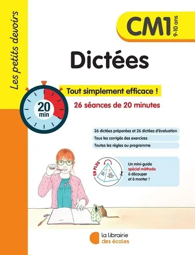 Dictées CM1, 9-10 ans : 26 séances de 20 minutes