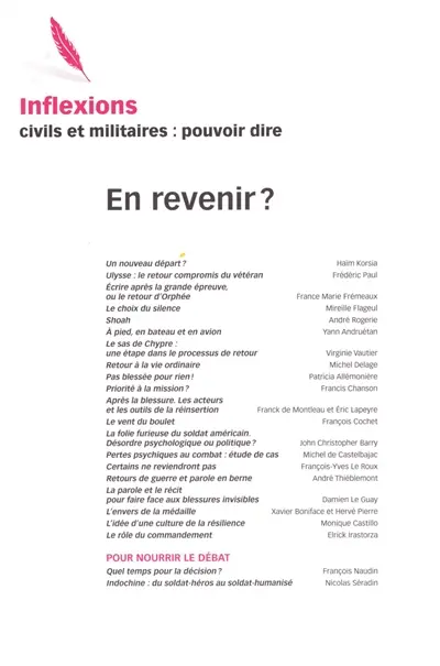 Inflexions : civils et militaires : pouvoir dire, n° 23. En revenir ?