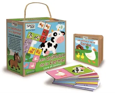Les animaux de la ferme : livre et dominos