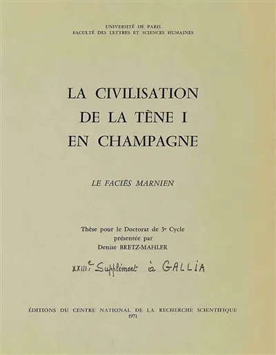 Civilisation de la Tene I en Champagne