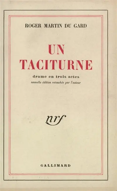 Un taciturne : pièce en trois actes
