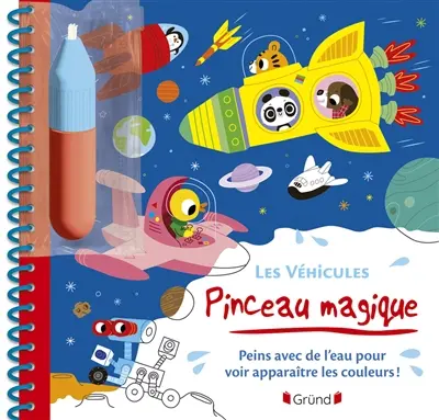 Les véhicules : peins avec de l'eau pour voir apparaître les couleurs !