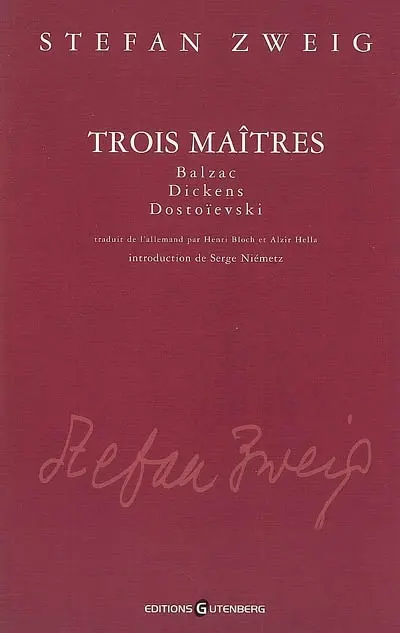 Trois maîtres : Balzac, Dickens, Dostoïevski