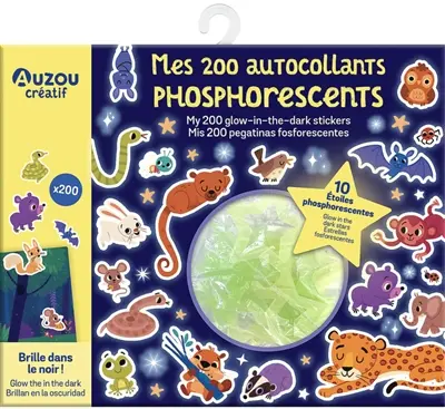 Mes 200 autocollants phosphorescents. My 200 glow-in-the-dark stickers. Mis 200 pegatinas fosforescentes