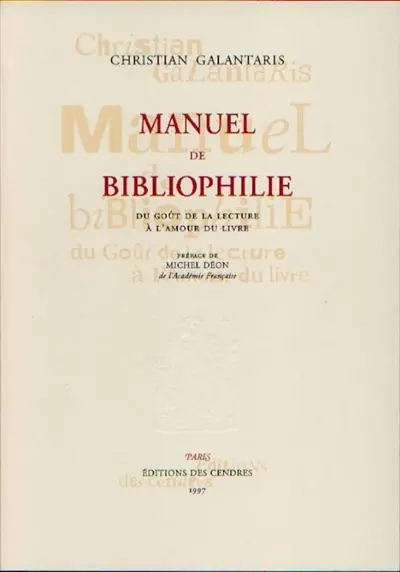 Manuel de bibliophilie