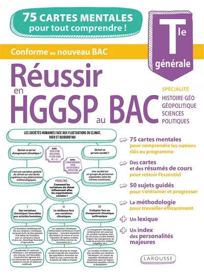 Réussir en HGGSP au bac, terminale générale, spécialité histoire géo, géopolitique, sciences politiques : 75 cartes mentales pour tout comprendre ! : conforme au nouveau bac