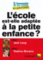 L'école est-elle adaptée à la petite enfance ? : entretiens croisés de Jack Lang et de Nadine Morano