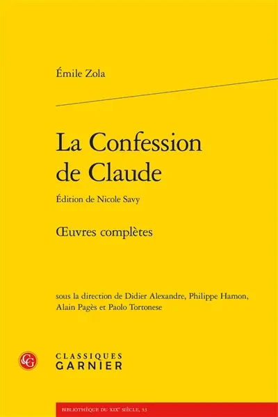 Oeuvres complètes. La confession de Claude