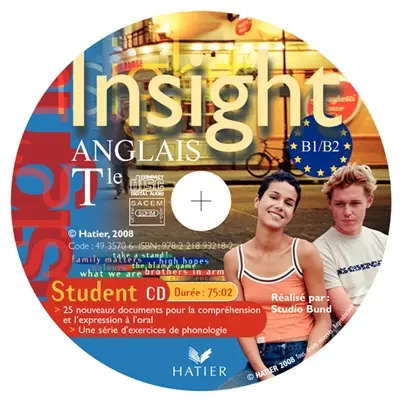 Insight anglais terminale : CD audio élève de remplacement