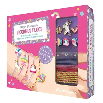 Mes bracelets licornes fluos : 5 bracelets. My neon unicorn bracelets : 5 bracelets. Mis pulseras fluorescentes de unicornio : 5 pulseras