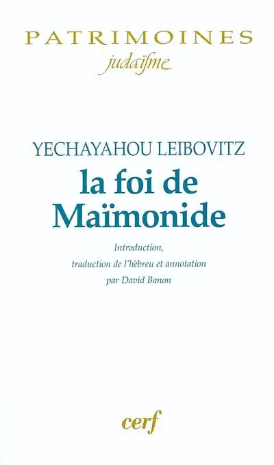 La foi de Maïmonide