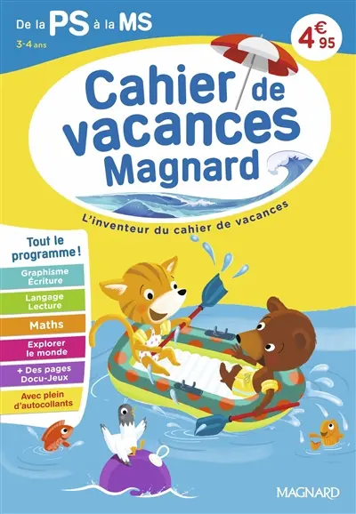 Cahier de vacances Magnard de la PS à la MS, 3-4 ans : tout le programme !
