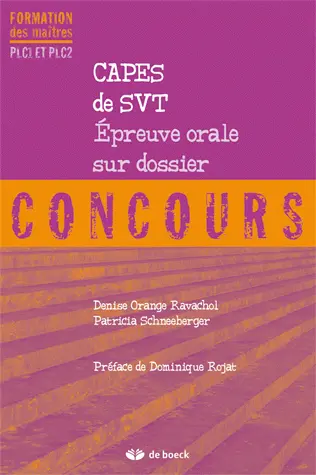Capes de SVT : épreuve orale sur dossier, concours : PLC1 et PLC2