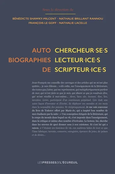 Autobiographies de chercheur.se.s, lecteur.ice.s, scripteur.ice.s