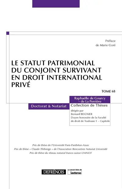 Le statut patrimonial du conjoint survivant en droit international privé
