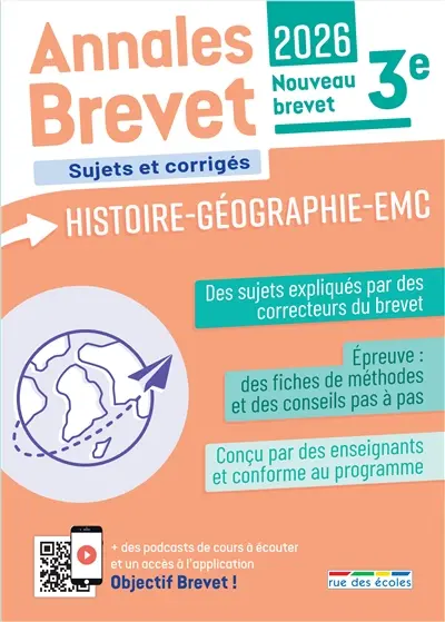 Annales brevet histoire-géographie-EMC 3e : sujets et corrigés : nouveau brevet, 2026
