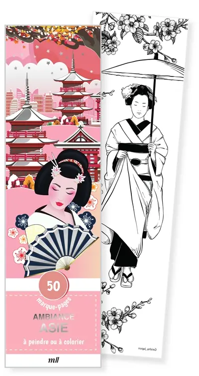Ambiance Asie : 50 marque-pages à peindre ou à colorier